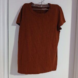 Banana Republic Women's Cozy Slub Short Sleeve Tee Orange SZ 2 GUC